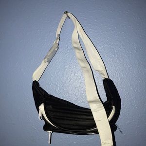 black & white fanny pack .